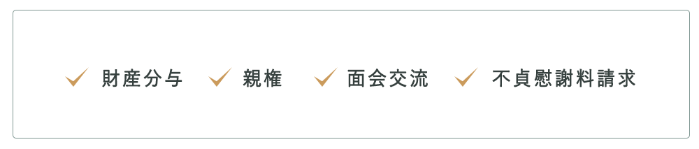 財産分与｜親権｜面会交流｜不貞慰謝料請求