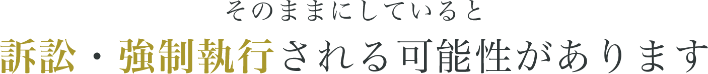 そのままにしていると訴訟・強制執行される可能性があります