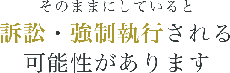 そのままにしていると訴訟・強制執行される可能性があります