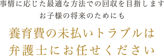 養育費の支払いトラブルは弁護士にお任せください