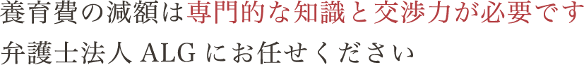 養育費の減額は専門的な知識と交渉力が必要です