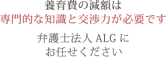 養育費の減額は専門的な知識と交渉力が必要です