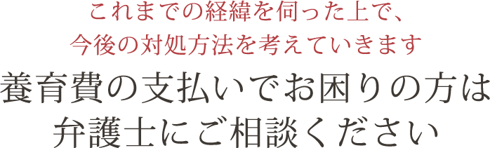 養育費の支払いでお困りの方は弁護士にご相談ください