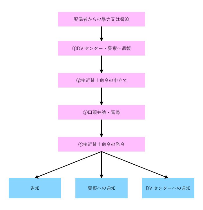 接近禁止命令の申立ての手続きから発令されるまでの流れ