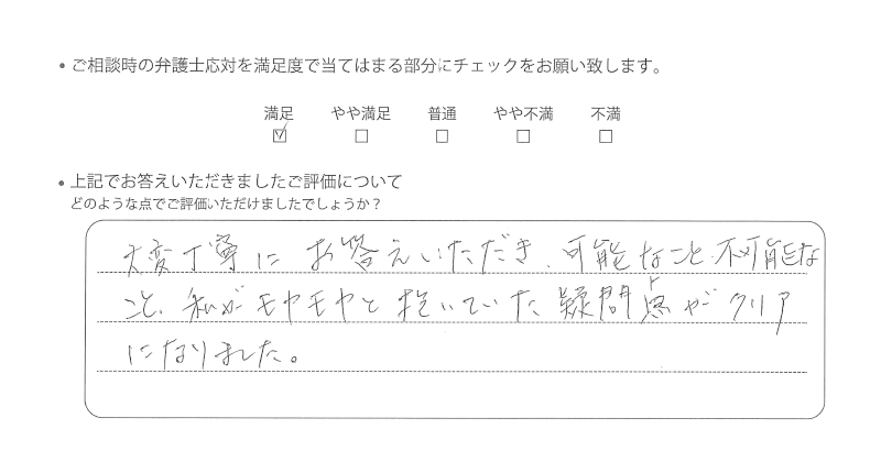 東京法律事務所に離婚問題をご相談いただいたお客様の声