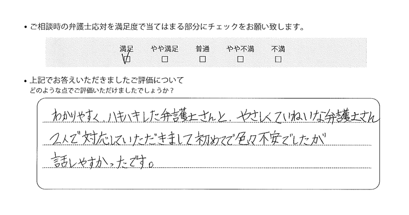 埼玉法律事務所に離婚問題をご相談いただいたお客様の声