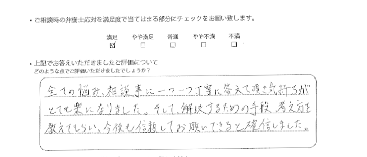 東京法律事務所に離婚問題をご相談いただいたお客様の声