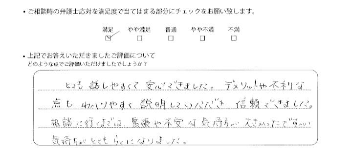 東京法律事務所に離婚問題をご相談いただいたお客様の声