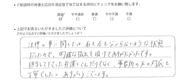 千葉法律事務所に離婚問題をご相談いただいたお客様の声