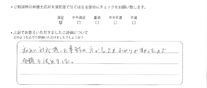 東京法律事務所に離婚問題をご相談いただいたお客様の声