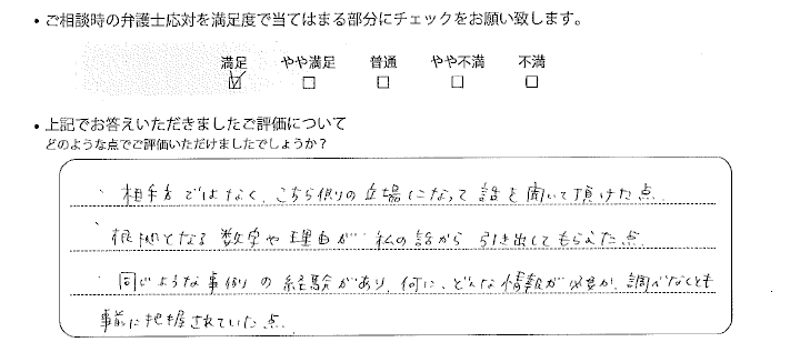 名古屋法律事務所に離婚問題をご相談いただいたお客様の声