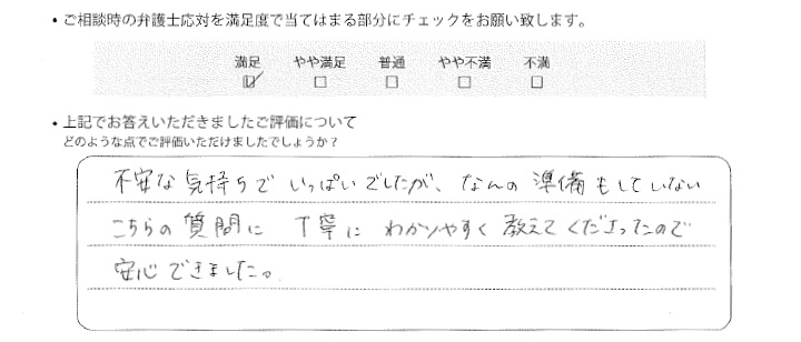 埼玉法律事務所に離婚問題をご相談いただいたお客様の声