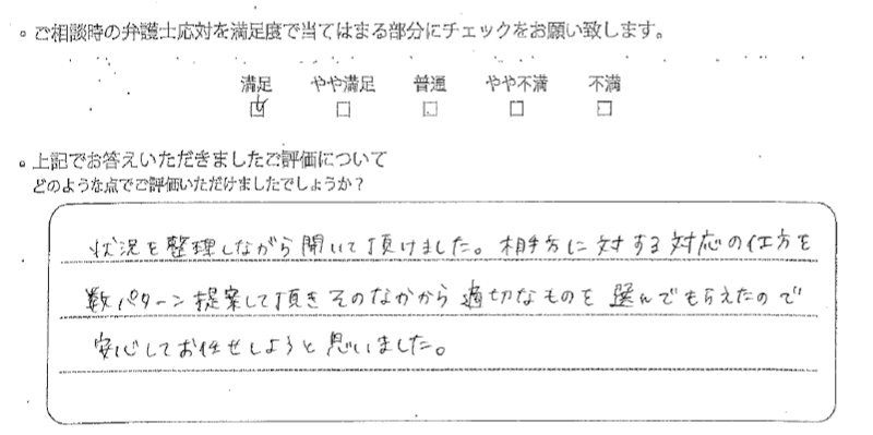 福岡法律事務所に離婚問題をご相談いただいたお客様の声