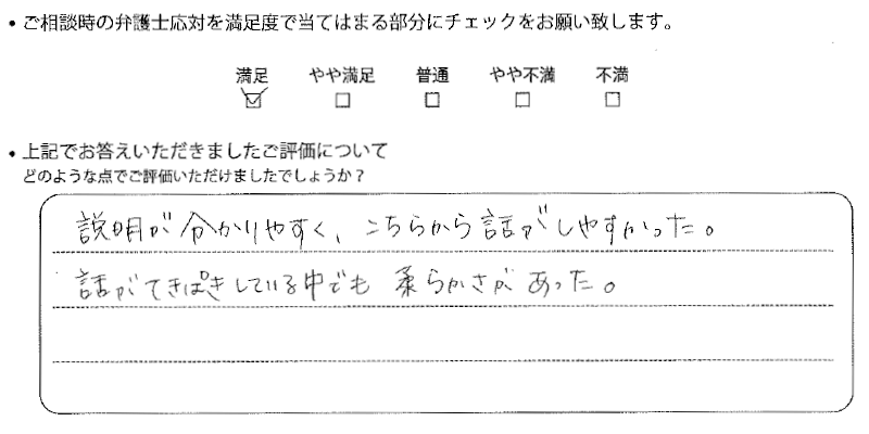 東京法律事務所に離婚問題をご相談いただいたお客様の声