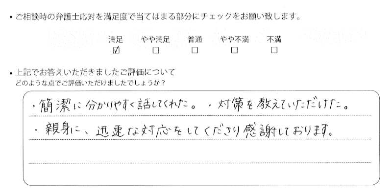 千葉法律事務所に離婚問題をご相談いただいたお客様の声