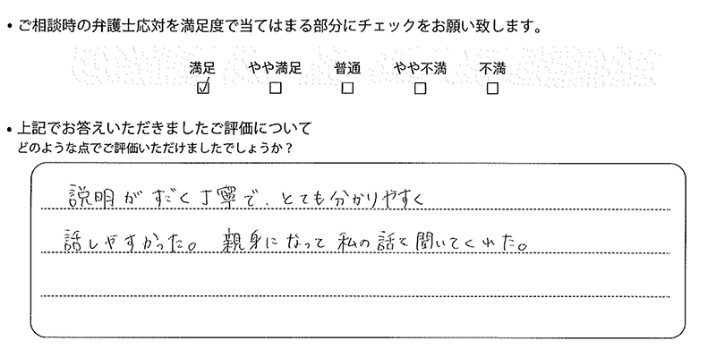 東京法律事務所に離婚問題をご相談いただいたお客様の声