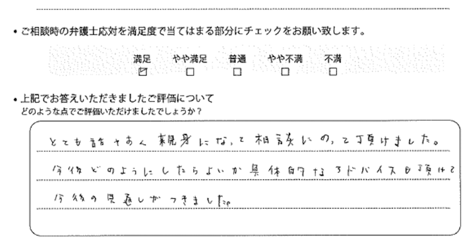 横浜法律事務所に離婚問題をご相談いただいたお客様の声