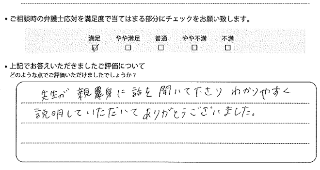 宇都宮法律事務所に離婚問題をご相談いただいたお客様の声