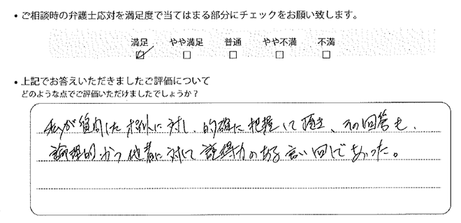 東京法律事務所に離婚問題をご相談いただいたお客様の声