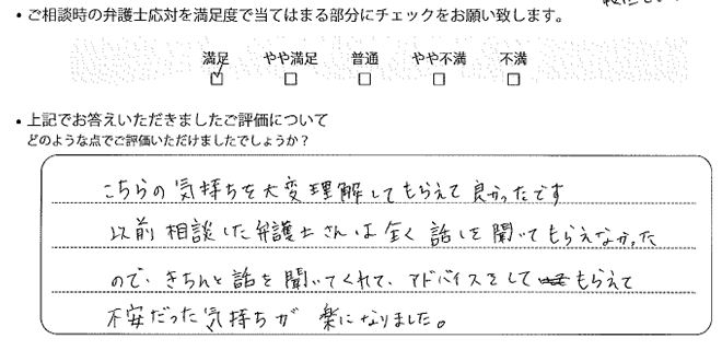 宇都宮法律事務所に離婚問題をご相談いただいたお客様の声