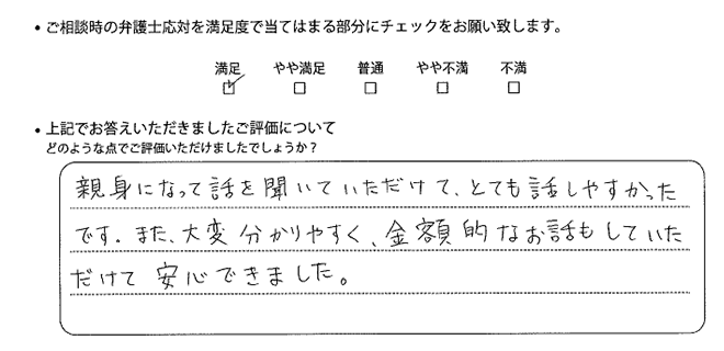 横浜法律事務所に離婚問題をご相談いただいたお客様の声