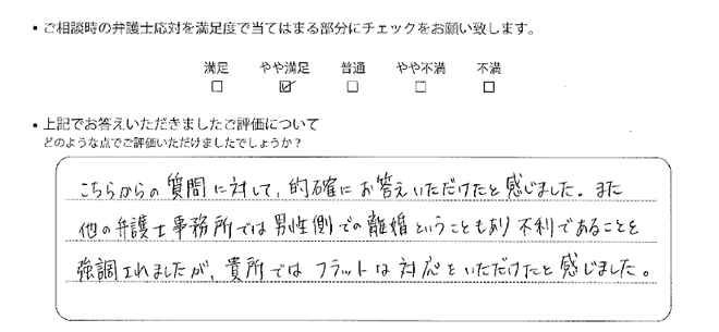 横浜法律事務所に離婚問題をご相談いただいたお客様の声