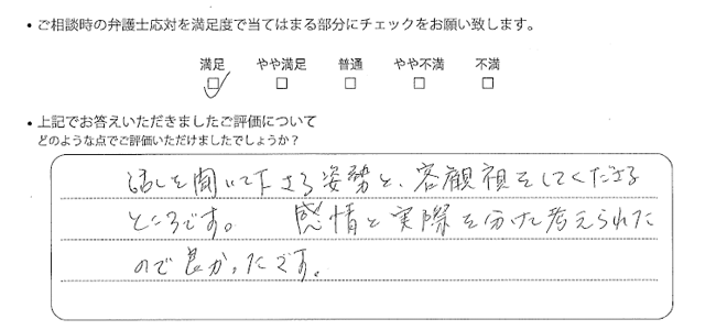 福岡法律事務所に離婚問題をご相談いただいたお客様の声