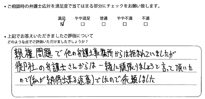 大阪法律事務所に離婚問題をご相談いただいたお客様の声