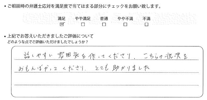 東京法律事務所に離婚問題をご相談いただいたお客様の声