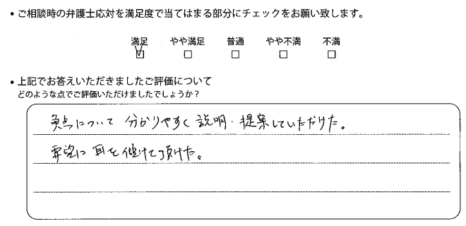 宇都宮法律事務所に離婚問題をご相談いただいたお客様の声