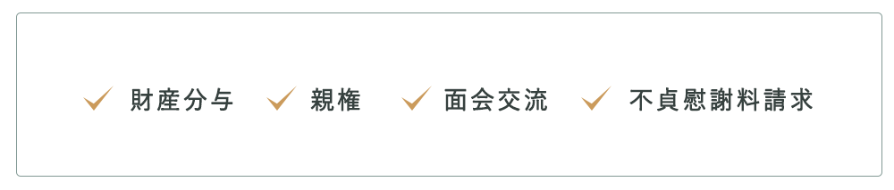 財産分与|親権|面会交流|不貞慰謝料請求