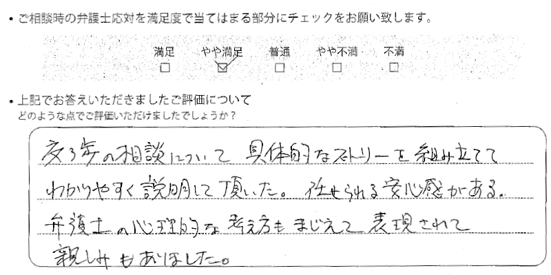 大阪法律事務所に離婚問題をご相談いただいたお客様の声