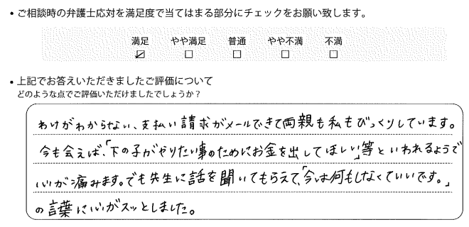 神戸法律事務所に離婚問題をご相談いただいたお客様の声
