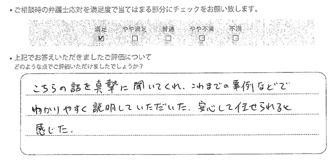 大阪法律事務所に離婚問題をご相談いただいたお客様の声