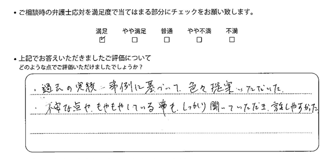 横浜法律事務所に離婚問題をご相談いただいたお客様の声