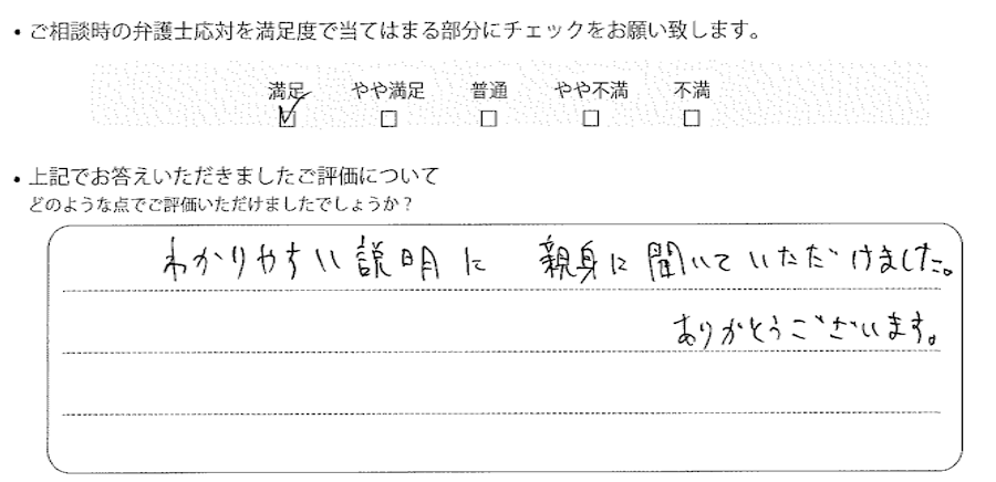 東京法律事務所に離婚問題をご相談いただいたお客様の声