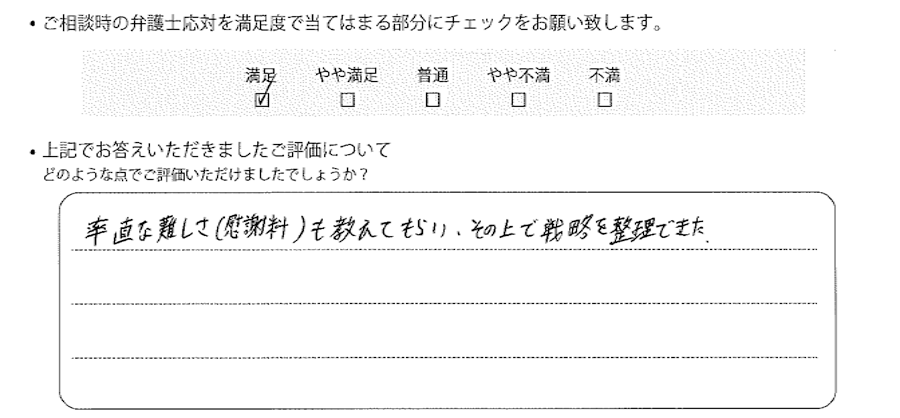 東京法律事務所に離婚問題をご相談いただいたお客様の声