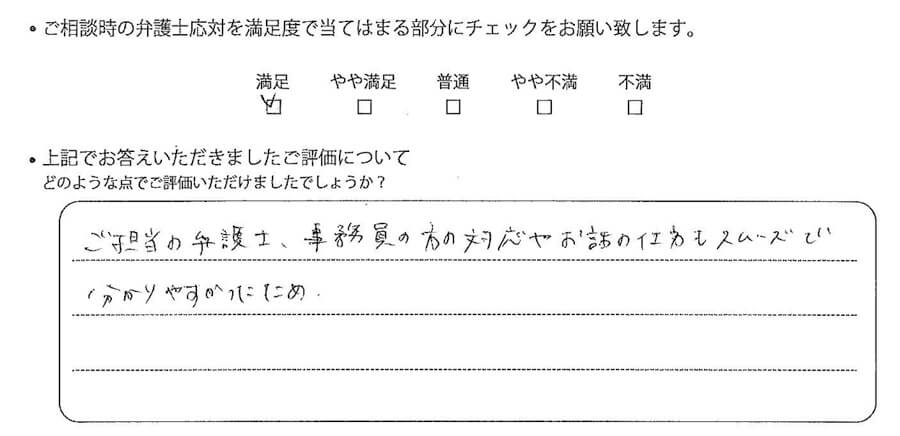 東京法律事務所に離婚問題をご相談いただいたお客様の声
